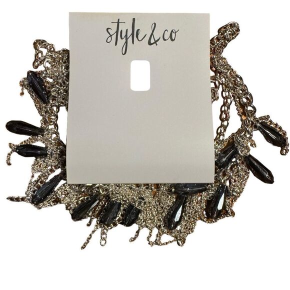 Style & Co Bead & Chain Statement Necklace, 18" + 3" Extender - Picture 4 of 5